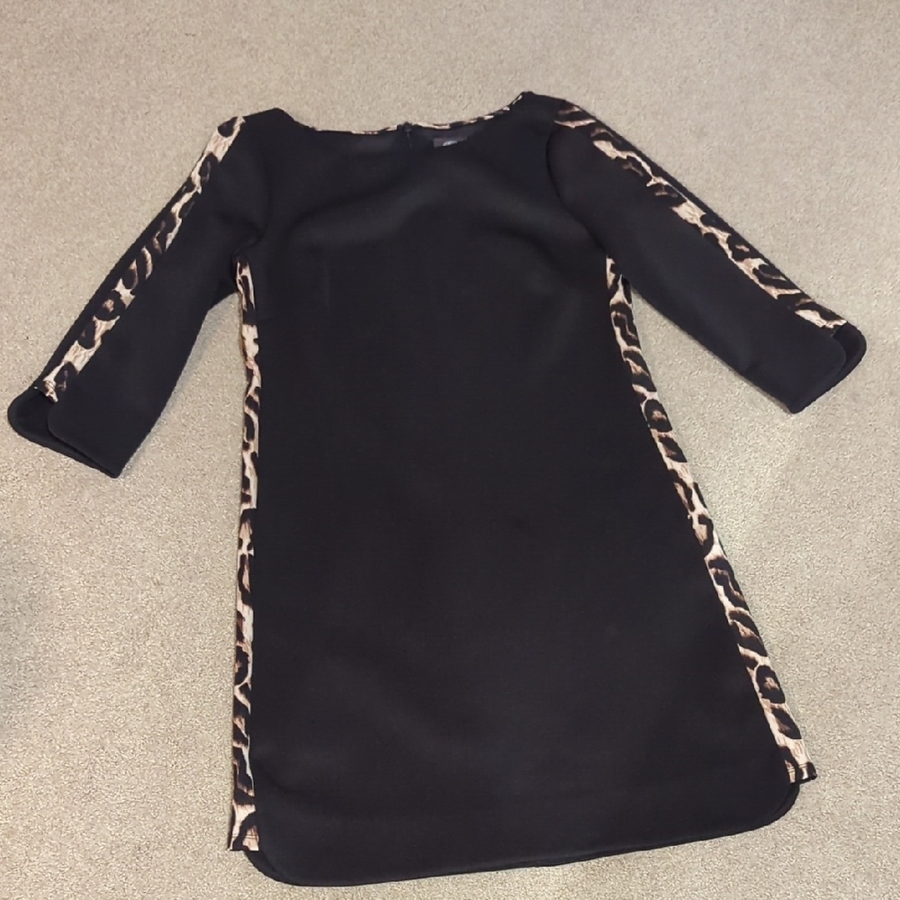 Vince Camuto Black and Brown Long Sleeve Dress